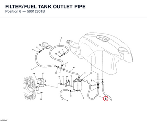 FILTER/FUEL TANK OUTLET PIPE 59012801B diagram position