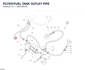 FILTER/FUEL TANK OUTLET PIPE 59012951B diagram position