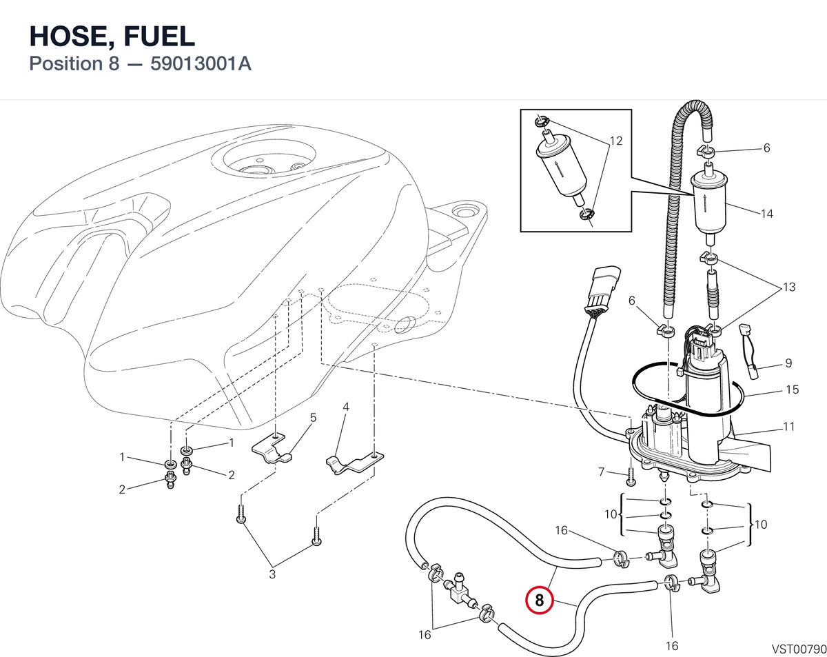 HOSE, FUEL 59013001A diagram position