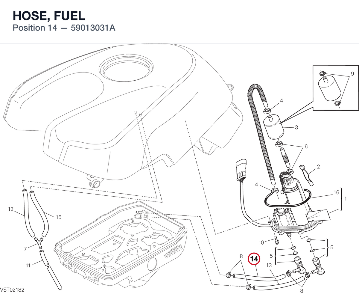 HOSE, FUEL 59013031A diagram position