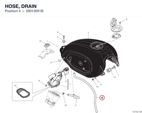 HOSE, DRAIN 59013051B diagram position