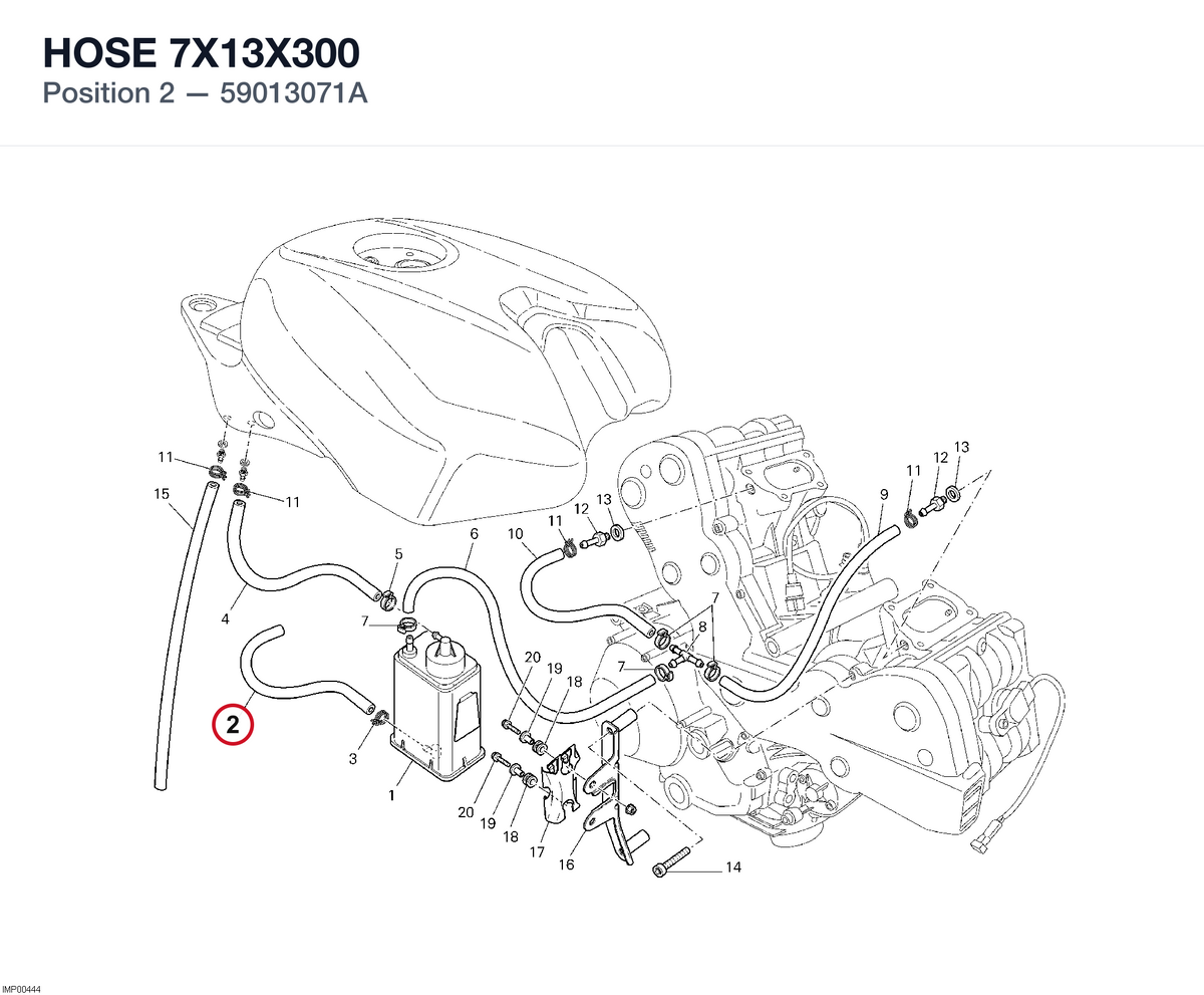 HOSE 7X13X300 59013071A diagram position