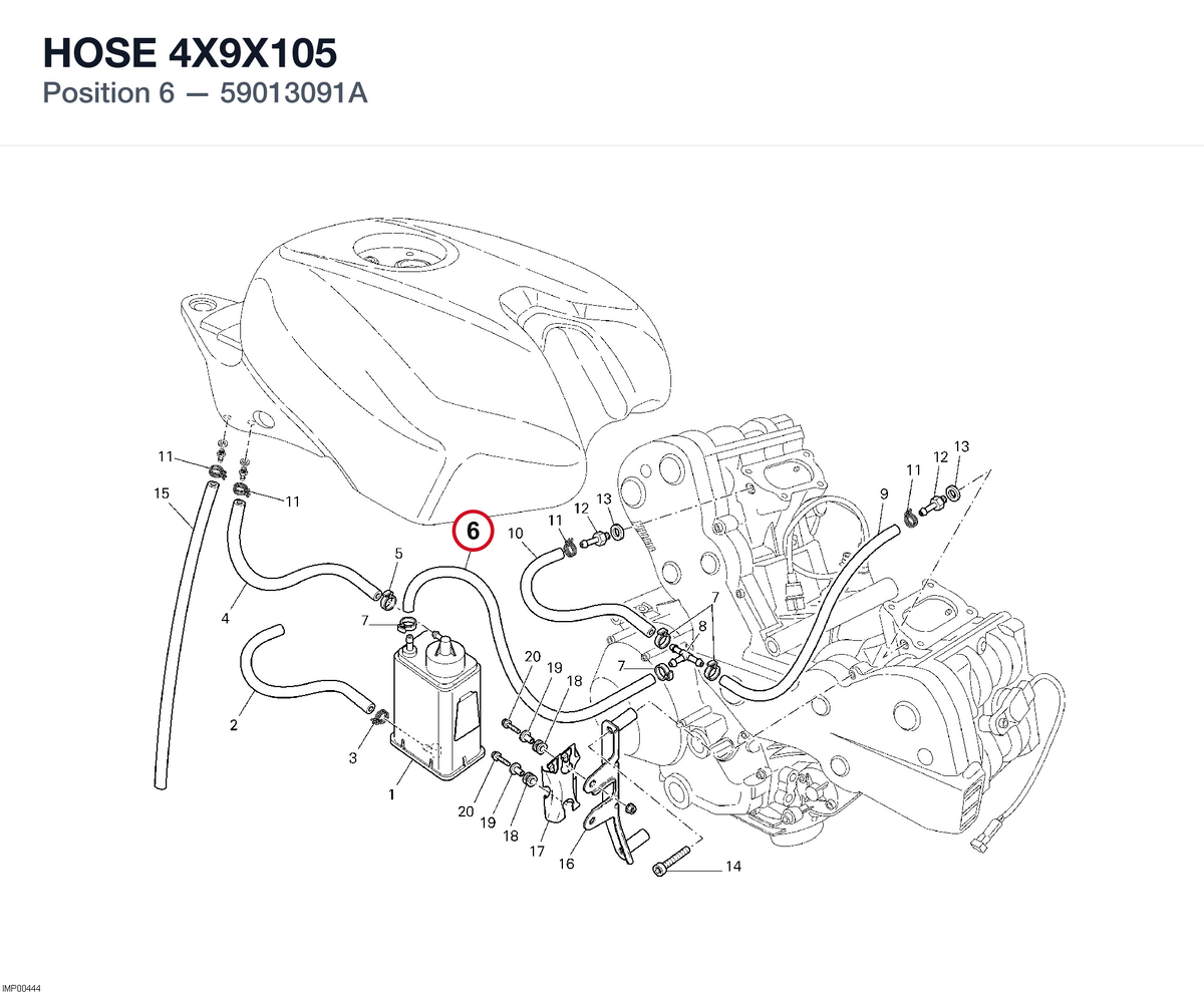 HOSE 4X9X105 59013091A diagram position