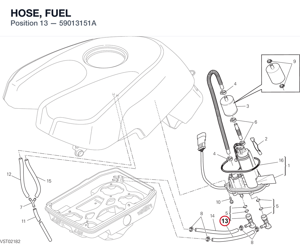 HOSE, FUEL 59013151A diagram position
