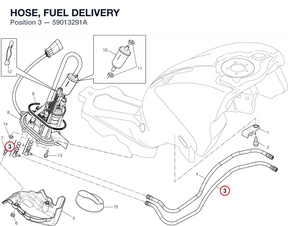 HOSE, FUEL DELIVERY 59013291A diagram position