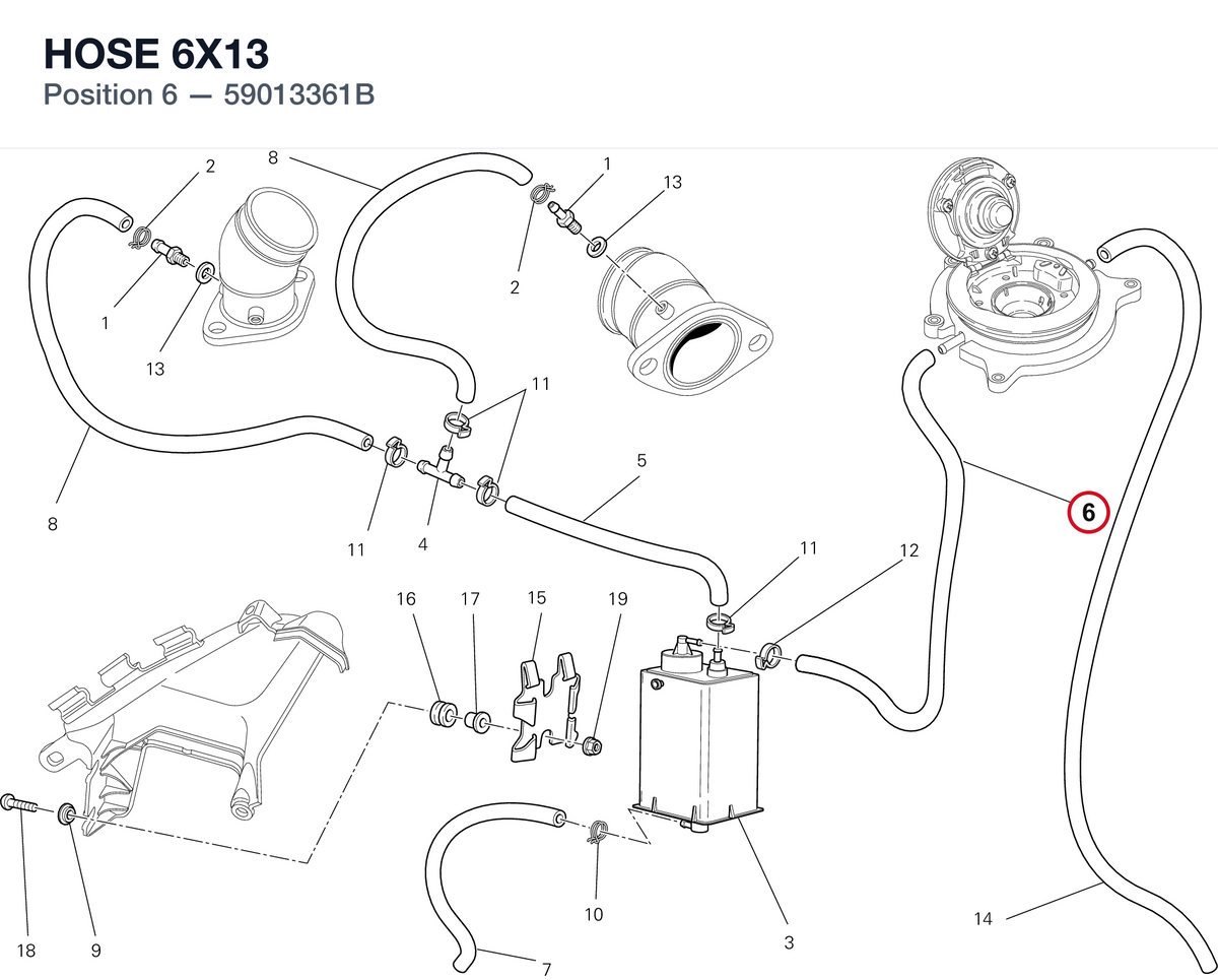 HOSE 6X13 59013361B diagram position