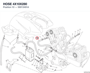 HOSE 4X10X280 59013491A diagram position