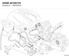 HOSE 4X10X175 59013501A diagram position