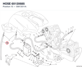 HOSE 6X13X685 59013511A diagram position