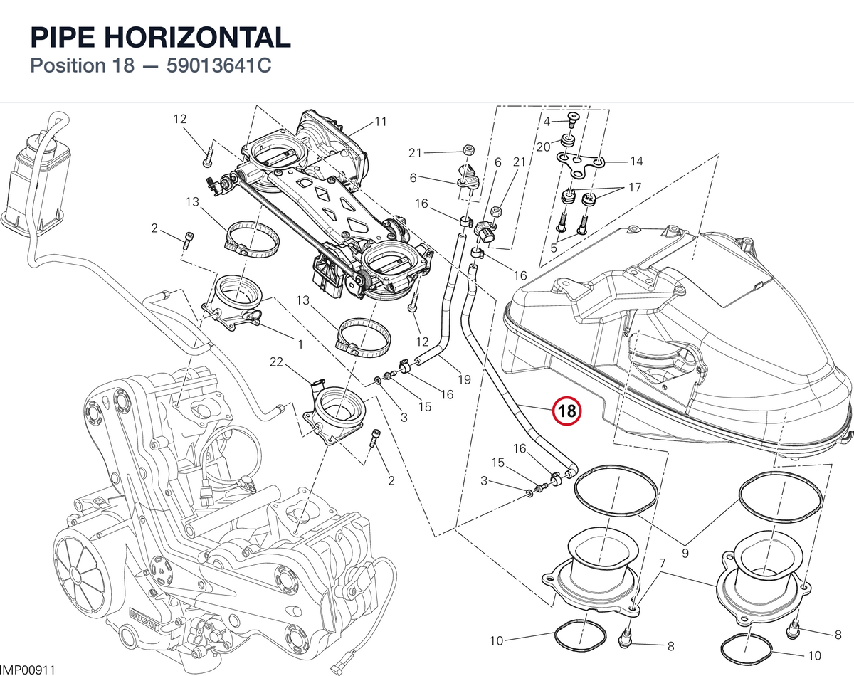 PIPE HORIZONTAL 59013641C diagram position