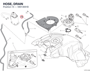 HOSE, DRAIN 59013691B diagram position