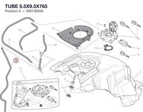 TUBE 5.5X9.5X765 59013692A diagram position