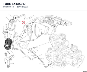 TUBE 6X13X317 59013702A diagram position
