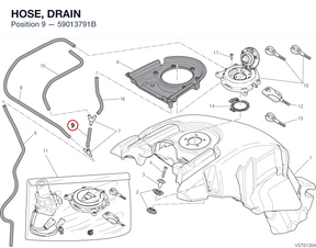 HOSE, DRAIN 59013791B diagram position