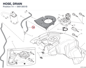 HOSE, DRAIN 59013851B diagram position