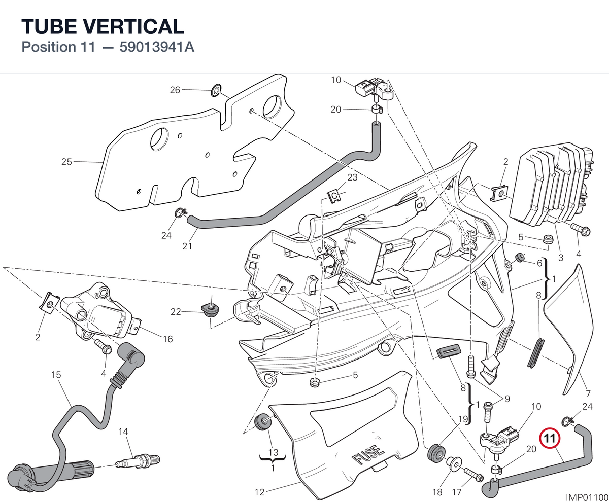 TUBE VERTICAL 59013941A diagram position