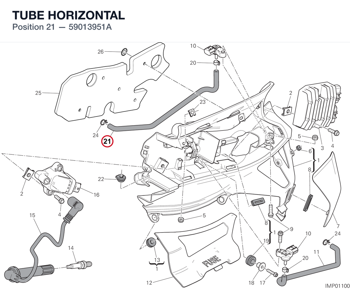 TUBE HORIZONTAL 59013951A diagram position