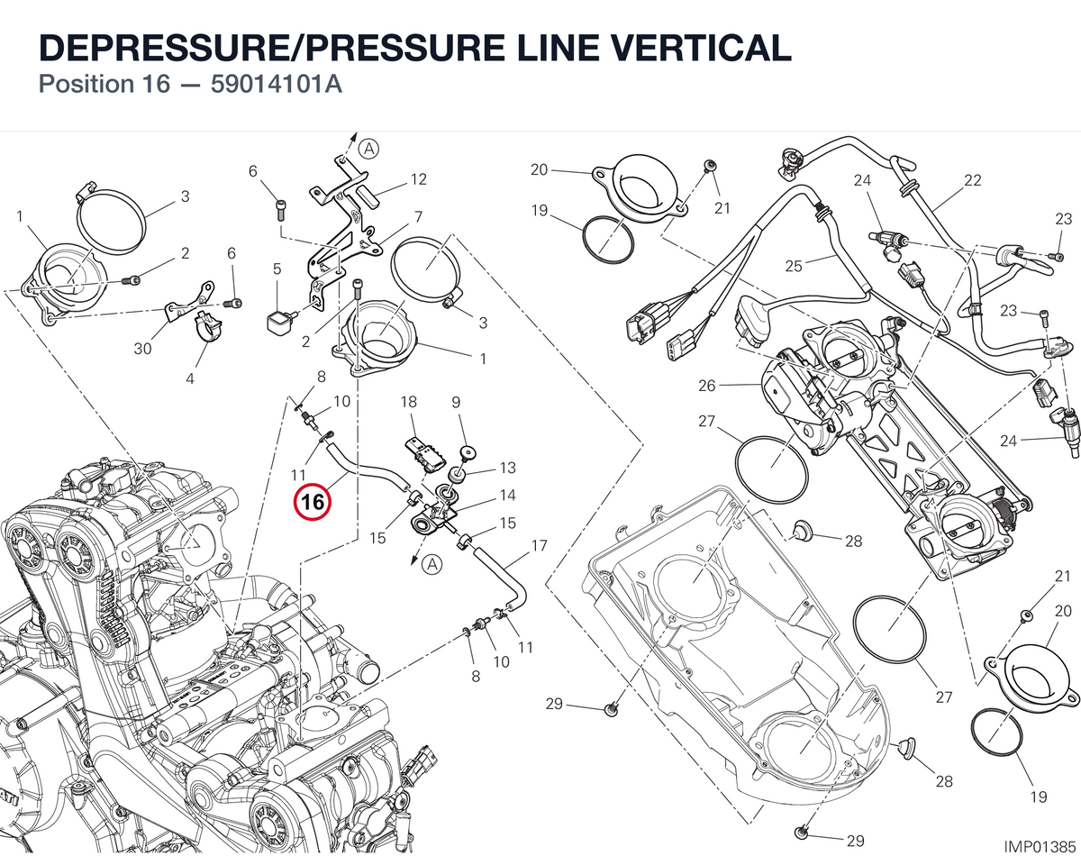 DEPRESSURE/PRESSURE LINE VERTICAL 59014101A diagram position