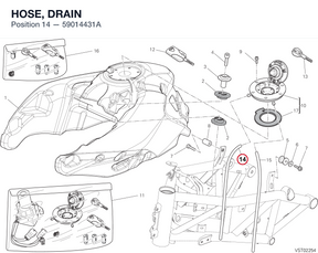 HOSE, DRAIN 59014431A diagram position