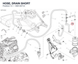 HOSE, DRAIN SHORT 59014671A diagram position
