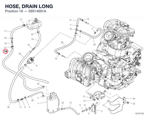 HOSE, DRAIN LONG 59014681A diagram position