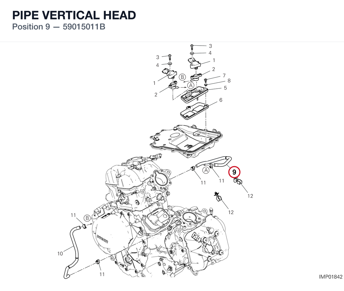 PIPE VERTICAL HEAD 59015011B diagram position