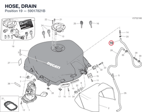 HOSE, DRAIN 59017821B diagram position