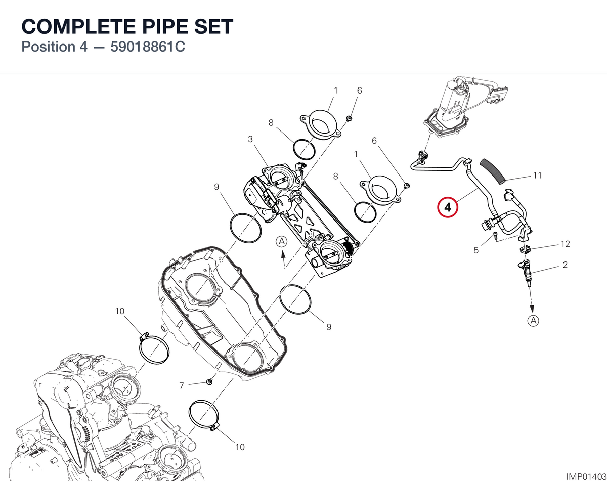COMPLETE PIPE SET 59018861C diagram position