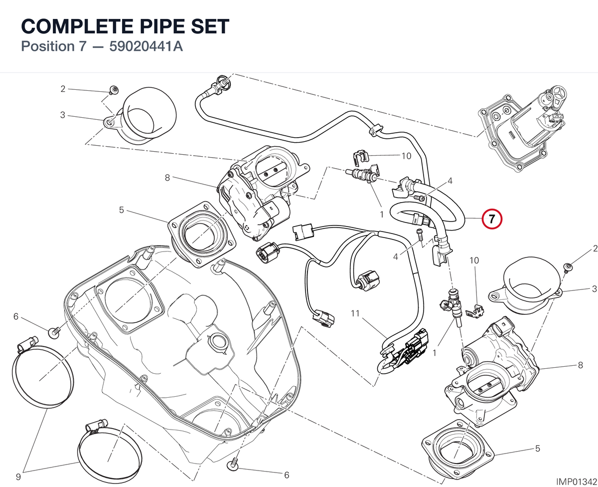 COMPLETE PIPE SET 59020441A diagram position