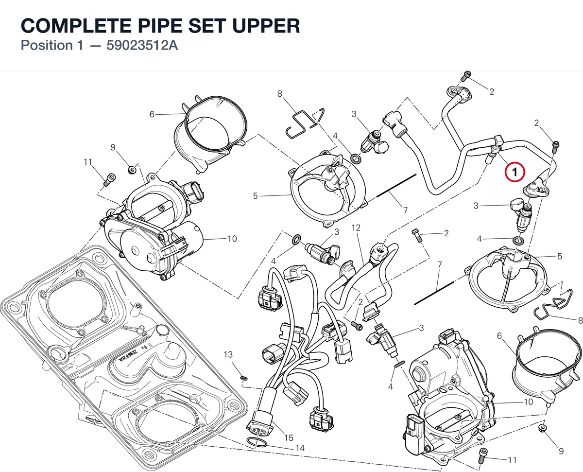 COMPLETE PIPE SET UPPER 59023512A diagram position