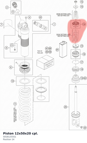 Diagram preview: Piston 12x50x20 cpl. (50181255S1)