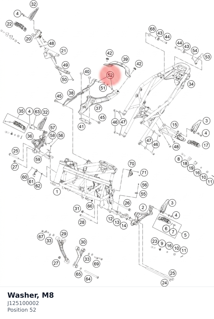 Diagram preview: Washer, M8 (J125100002)