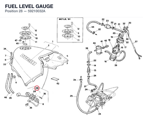 FUEL LEVEL GAUGE 59210032A diagram position