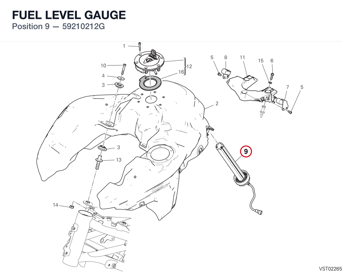FUEL LEVEL GAUGE 59210212G diagram position