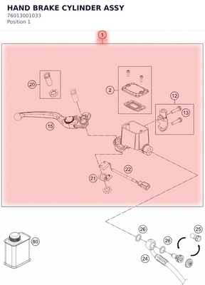 Diagram preview: HAND BRAKE CYLINDER ASSY (76013001033)