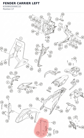 Diagram preview: FENDER CARRIER LEFT (63508025000C1D)