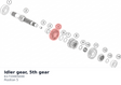 Diagram preview: Idler gear, 5th gear (61733005000)