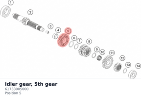 Diagram preview: Idler gear, 5th gear (61733005000)