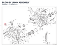 BLOW-BY UNION ASSEMBLY 59320111A diagram position