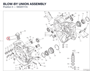 BLOW-BY UNION ASSEMBLY 59320111A diagram position