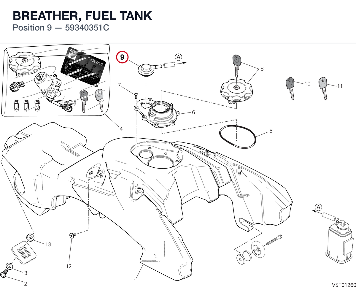 BREATHER, FUEL TANK 59340351C diagram position