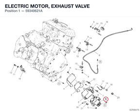 ELECTRIC MOTOR, EXHAUST VALVE 59340621A diagram position