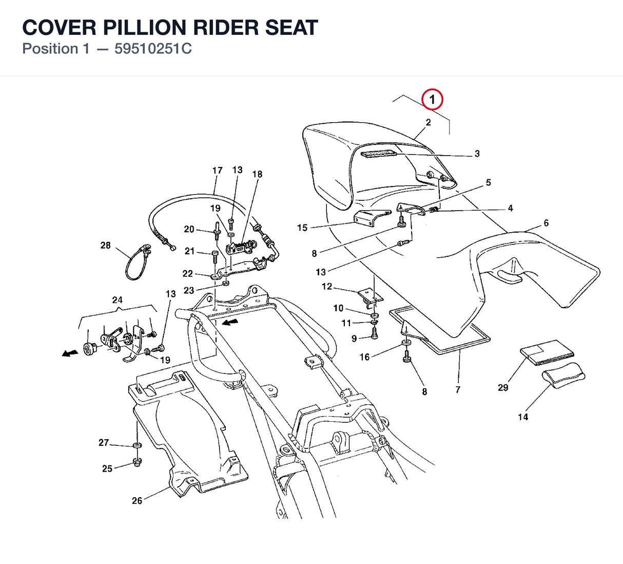 COVER PILLION RIDER SEAT