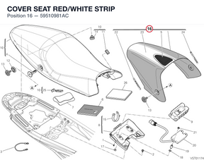 COVER SEAT RED/WHITE STRIP 59510981AC diagram position