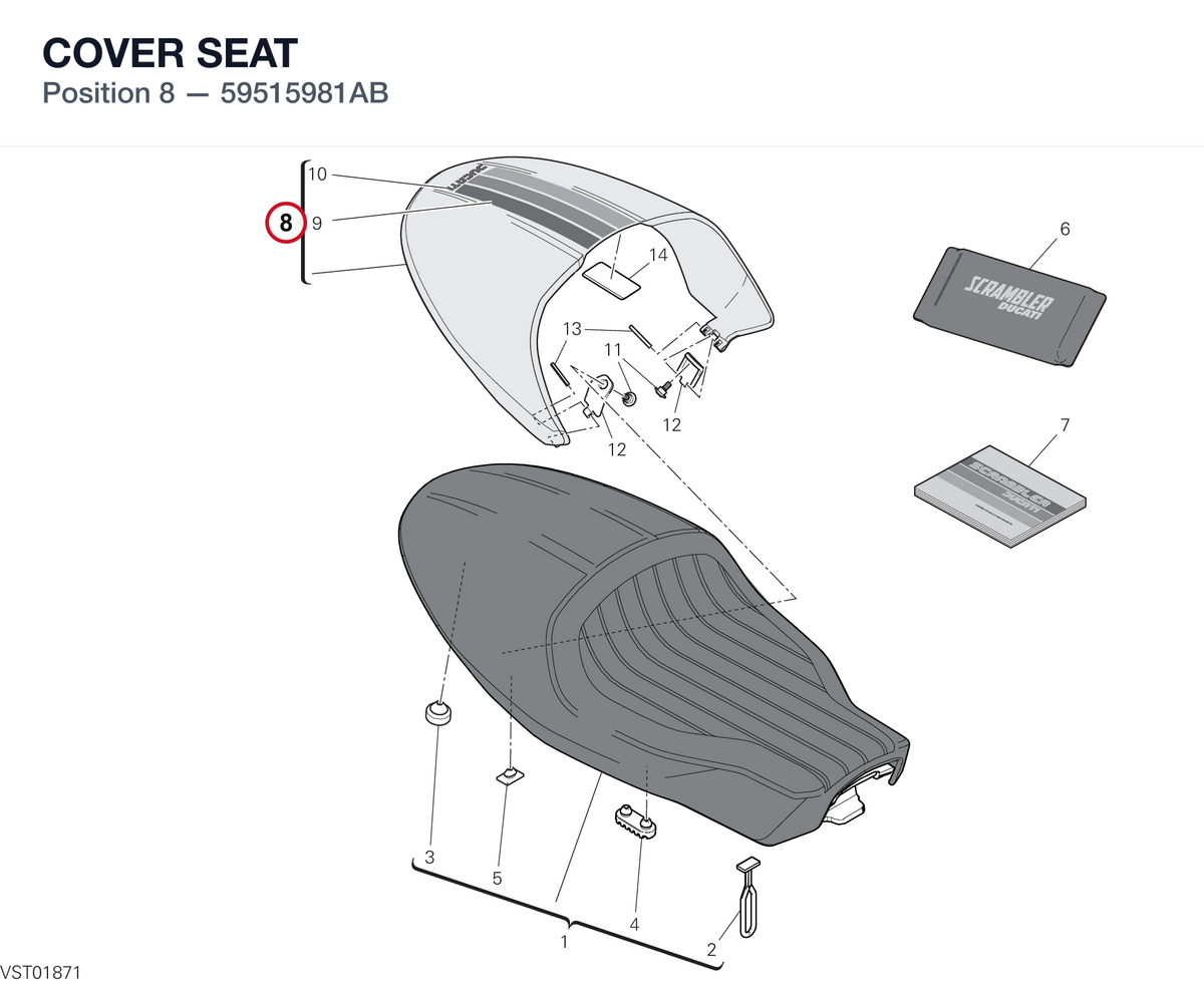COVER SEAT 59515981AB diagram position