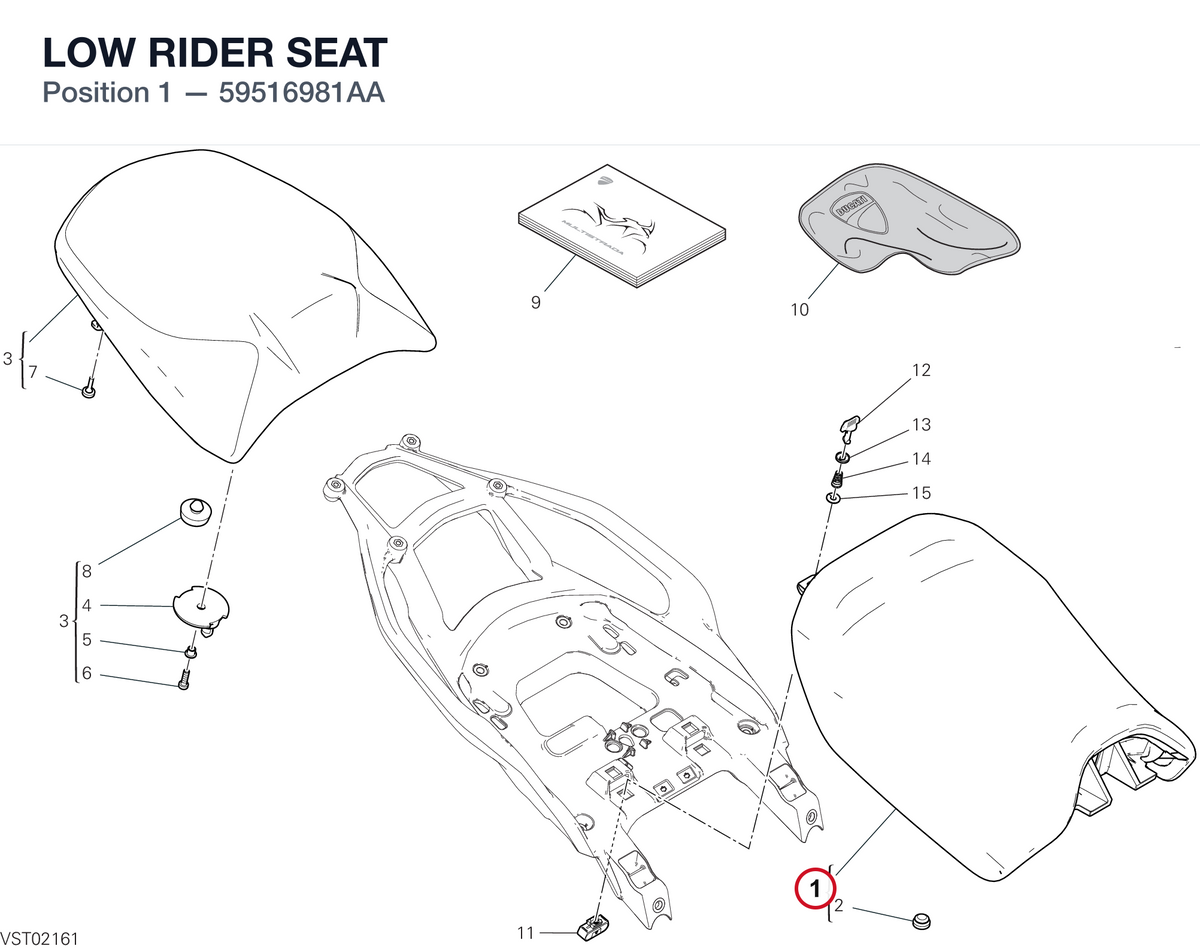 LOW RIDER SEAT 59516981AA diagram position
