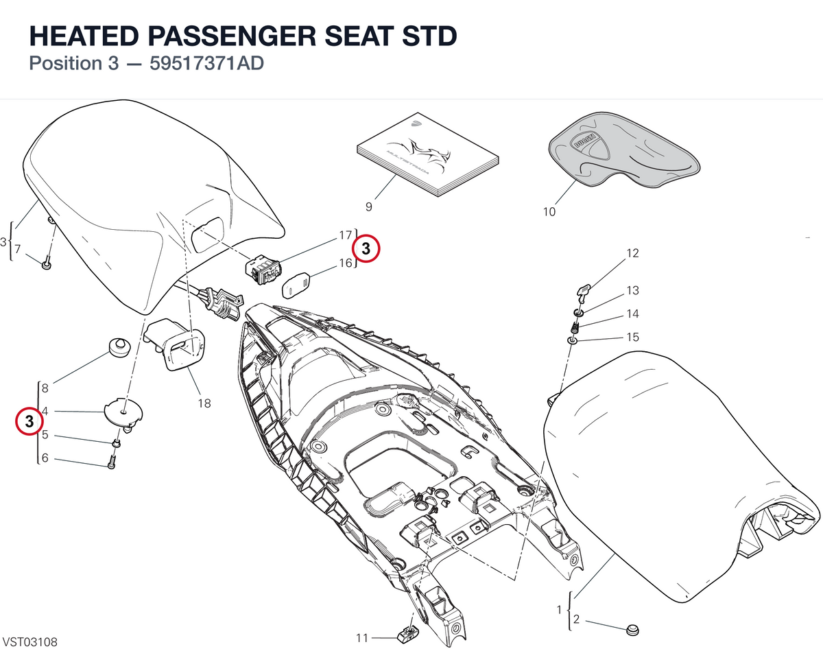 HEATED PASSENGER SEAT STD 59517371AD diagram position