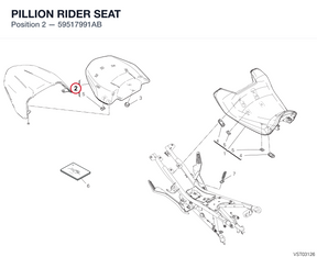 PILLION RIDER SEAT 59517991AB diagram position