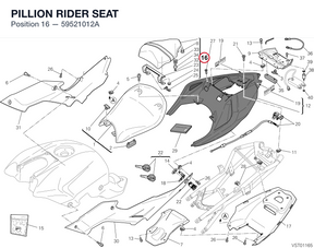 PILLION RIDER SEAT 59521012A diagram position