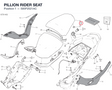 PILLION RIDER SEAT 595P2521AC diagram position